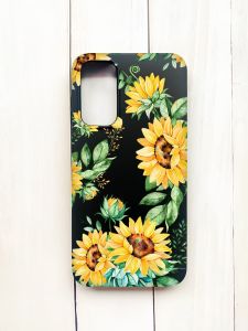 Матовий чохол на Samsung Galaxy A15 (A155) Чорний :: Соняхи (принт 288)