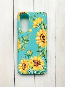 Матовий чохол на Samsung Galaxy M54 Бірюзовий :: Соняхи (принт 288)