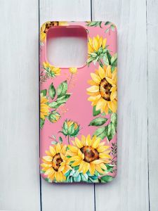 Матовий чохол на Xiaomi Redmi 12C Рожевий :: Соняхи (принт 288)