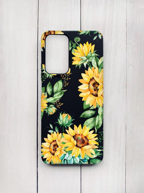 Матовий чохол на Xiaomi Redmi Note 11 Pro Чорний :: Соняхи (принт 288)