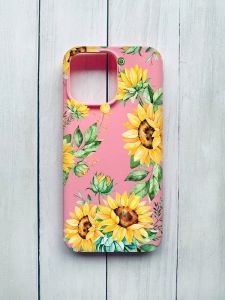 Матовий чохол на iPhone 15 Pro Max Рожевий :: Соняхи (принт 288)