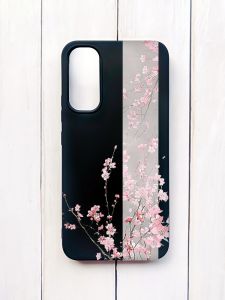 Матовий чохол на Samsung A34 5G Чорний :: Сакура у цвіті (принт 286)