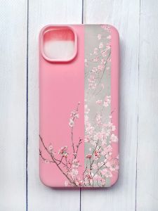 Матовий чохол на iPhone 15 Plus Рожевий :: Сакура у цвіті (принт 286)