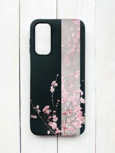 Матовий чохол на Samsung Galaxy A14 5G Чорний :: Сакура у цвіті (принт 286)