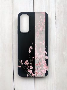 Матовий чохол на Samsung Galaxy A05s (A057) Чорний :: Сакура у цвіті (принт 286)