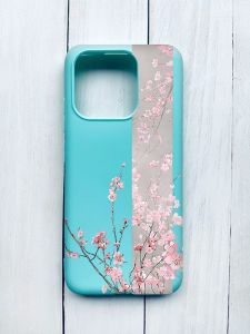Матовий чохол на Xiaomi Redmi 12C Бірюзовий :: Сакура у цвіті (принт 286)