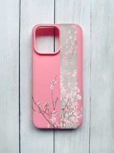 Матовий чохол на iPhone 15 Pro Max Рожевий :: Сакура у цвіті (принт 286)