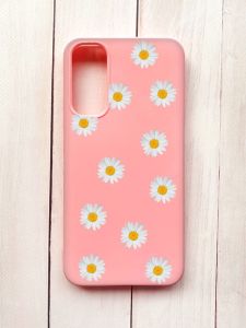 Матовий чохол на Samsung A34 5G Рожевий :: Фон ромашки (принт 41)
