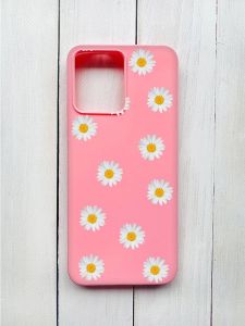 Матовий чохол на Xiaomi Redmi 12 Рожевий :: Фон ромашки (принт 41)