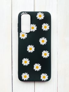 Матовий чохол на Samsung Galaxy A14 5G Чорний :: Фон ромашки (принт 41)