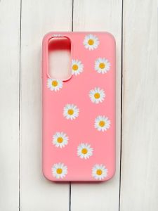 Матовий чохол на Samsung Galaxy A15 (A155) Рожевий :: Фон ромашки (принт 41)