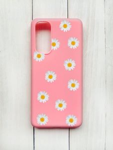 Матовий чохол на Samsung Galaxy M54 Рожевий :: Фон ромашки (принт 41)
