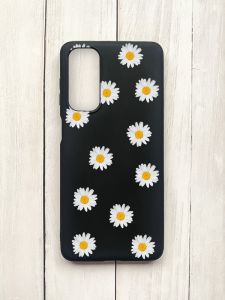 Матовий чохол на Samsung Galaxy M54 Чорний :: Фон ромашки (принт 41)