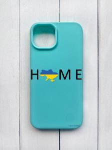 Матовий чохол на iPhone 15 Бірюзовий :: Дім Україна (принт 72)