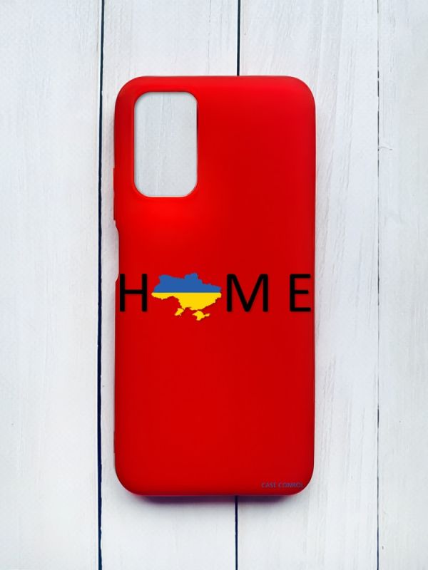 Матовий чохол на Xiaomi Redmi 9T Червоний :: Дім Україна (принт 72)