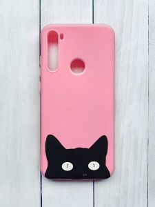 Матовий чохол на Xiaomi Redmi Note 8T Рожевий : Котик (принт 119)