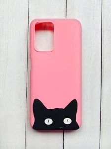 Матовий чохол на Xiaomi Redmi 10 Рожевий : Котик (принт 119)
