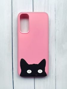 Матовий чохол на Samsung Galaxy A05s (A057) Рожевий :: Котик (принт 119)