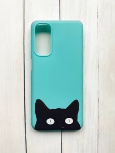 Матовий чохол на Samsung Galaxy M54 Бірюзовий :: Котик (принт 119)