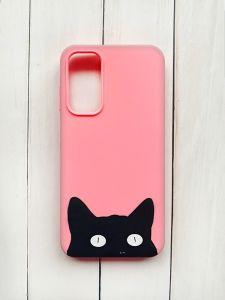 Матовий чохол на Samsung Galaxy A15 (A155) Рожевий :: Котик (принт 119)