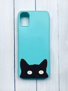 Матовий чохол для Samsung Galaxy A51 (2020)/A515 Бірюзовий :: Котик (принт 119)