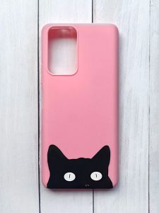 Матовий чохол на Xiaomi Redmi Note 10 Pro/10 Pro Max Рожевий :: Котик (принт 119)