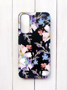 Матовий чохол на Samsung A34 5G Чорний :: Квітковий малюнок (принт 272)
