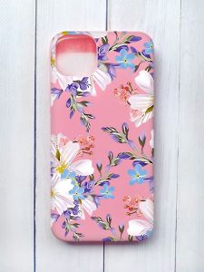 Матовий чохол на iPhone 15 Plus Рожевий :: Квітковий малюнок (принт 272)