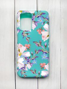 Матовий чохол на Xiaomi Redmi 10 Бірюзовий :: Квітковий малюнок (принт 272)