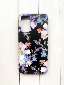 Матовий чохол на Samsung Galaxy A15 (A155) Чорний :: Квітковий малюнок (принт 272)