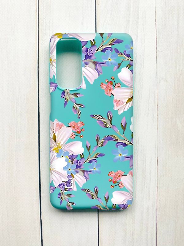 Матовий чохол на Samsung Galaxy M54 Бірюзовий :: Квітковий малюнок (принт 272)