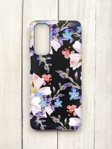 Матовий чохол на Samsung Galaxy M54 Чорний :: Квітковий малюнок (принт 272)