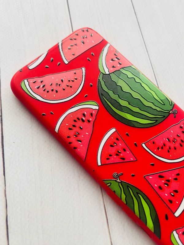 Матовий червоний чохол на Xiaomi Redmi 9C/10A :: Кавуни (принт 341)