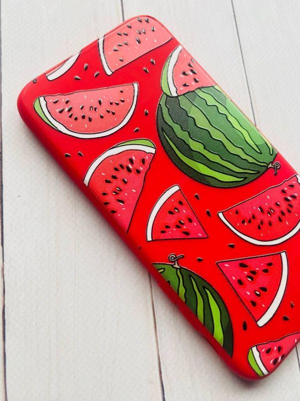Матовий червоний чохол на Samsung Galaxy A32 :: Кавуни (принт 341)