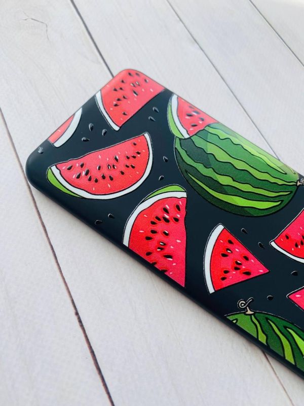 Матовий чорний чохол на Samsung Galaxy A31 :: Кавуни (принт 341)