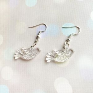 Сережки Птаха з візерунком (на глянцевому акрилі)