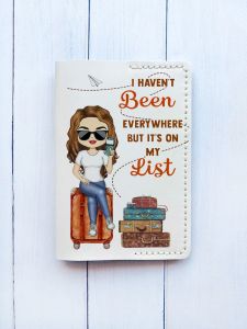 Шкіряна обкладинка на паспорт книжку :: Біла молочна (принт 003)