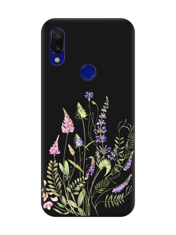 Матовий чорний чохол на Xiaomi Redmi 7 :: Квіткова ідилія (принт 382)