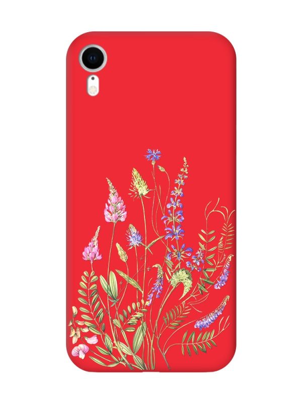 Матовий червоний чохол на Apple iPhone XR :: Квіткова ідилія (принт 382)