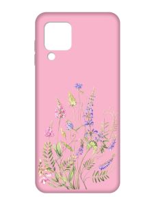 Матовий рожевий чохол на Samsung Galaxy M32/A22/M22 4G :: Квіткова ідилія (принт 382)