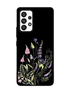 Матовий чорний чохол на Samsung Galaxy A53 4G/5G :: Квіткова ідилія (принт 382)