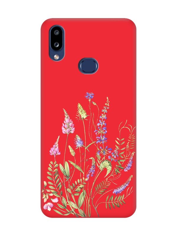 Матовий червоний чохол на Samsung Galaxy A10s (A107) :: Квіткова ідилія (принт 382)