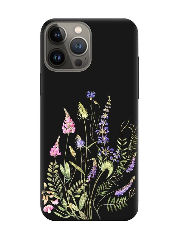 Матовий чорний чохол на Apple iPhone 13 Pro :: Квіткова ідилія (принт 382)