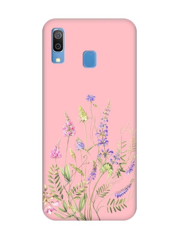 Матовий рожевий чохол на Samsung Galaxy A30 (2019) / A20 (2019) :: Квіткова ідилія (принт 382)