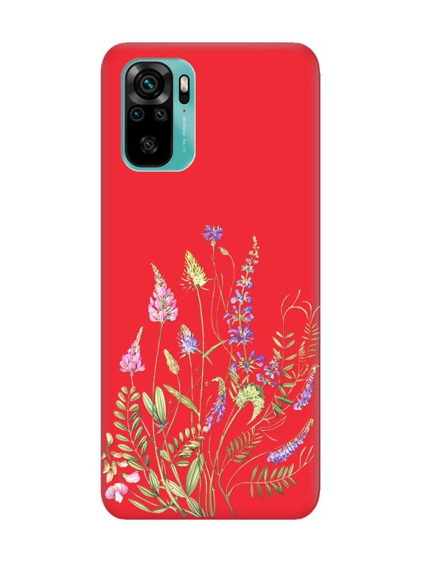Матовий червоний чохол на Xiaomi Redmi Note 10 / Note 10s :: Квіткова ідилія (принт 382)