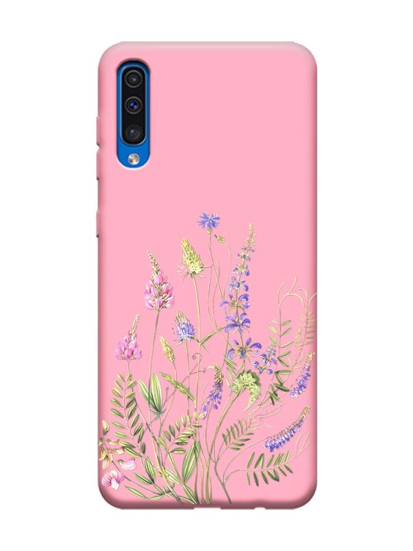 Матовий рожевий чохол на Samsung Galaxy A50 (2019) A505/A30s :: Квіткова ідилія (принт 382)