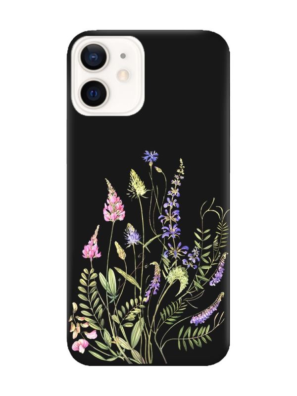 Матовий чорний чохол на Apple iPhone 12 / 12 Pro (6.1) :: Квіткова ідилія (принт 382)
