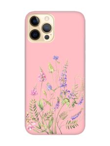 Матовий рожевий чохол на Apple iPhone 12 Pro Max :: Квіткова ідилія (принт 382)