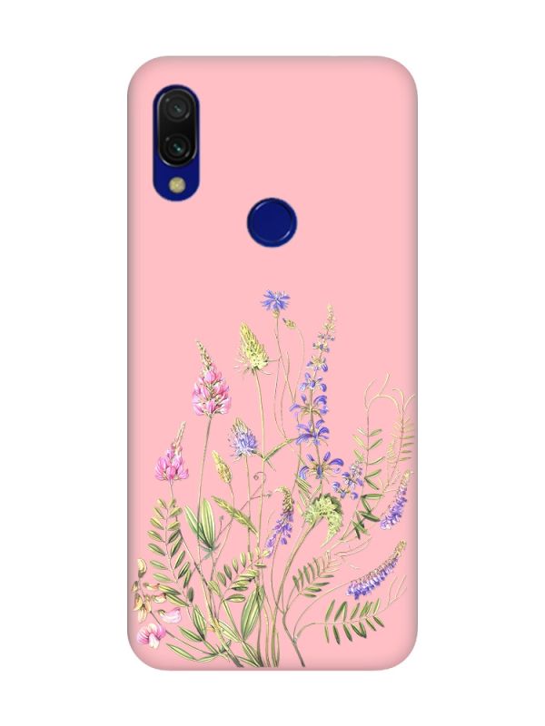 Матовий рожевий чохол на Xiaomi Redmi 7 :: Квіткова ідилія (принт 382)