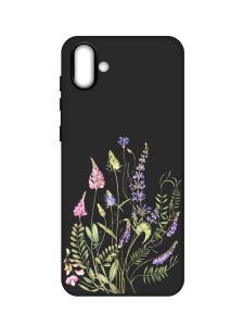 Матовий чорний чохол на Samsung Galaxy A04 :: Квіткова ідилія (принт 382)